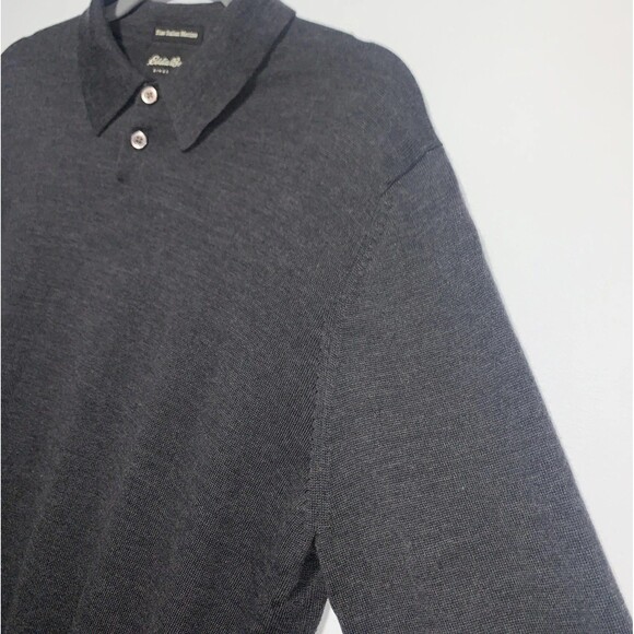 Eddie Bauer Fine Italian Merino Pullover 100% Wool Collared Sweater Men's Large - Picture 3 of 7